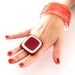 Gift Idea For Her - handmade bold big statement cocktail ring, - POPPY RED 1.8 inch