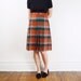 1970s Orange and Green Aline Skirt - M