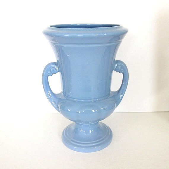 Vintage Abingdon Blue DoubleHandle Large Vase