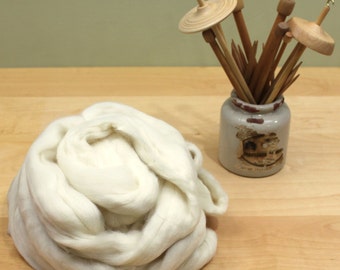 Polwarth Wool Top - Undyed Fiber for Spinning or Felting (8oz)