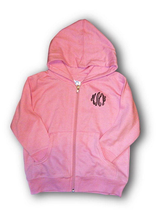 Monogrammed Toddler Zip Hoodie by MonogramsEtcNC on Etsy