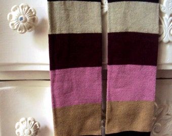 Baby Leg Warmers - Free Shipping,- Stripes- Dark Brown, Tan, Pink, Maroon, Cream