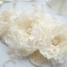 Three romantic roses-Weddings Bridal Accessories Sashes Belts- Light butter cream,ivory flowers-Satin ribbon sash- Burlap lace
