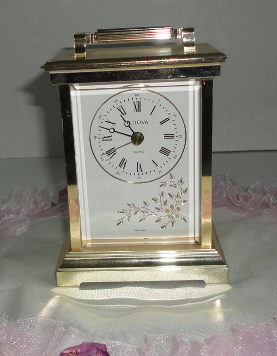 Vintage Bulova Mantle Clock made in Germany by Cosasraras on Etsy