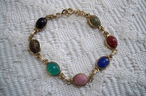 Vintage Scarab Bracelet 1960 Jewelry by ThisandThatCapeCod on Etsy