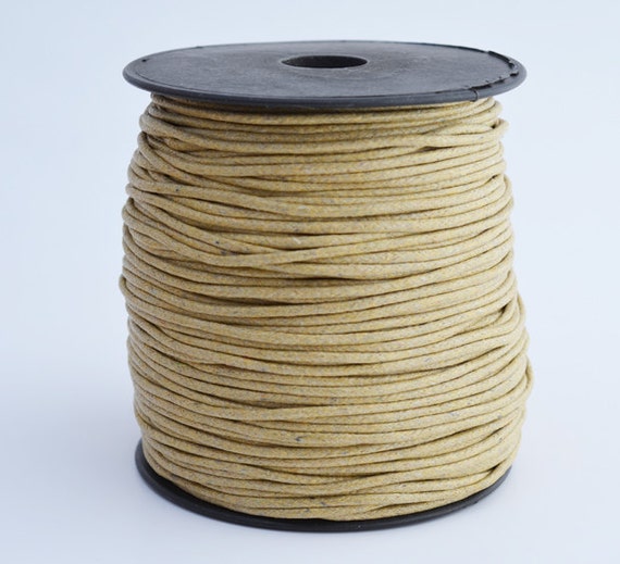 Waxed Cotton Cord 2mm Tan Necklace Cord Waxed by HempBeadery