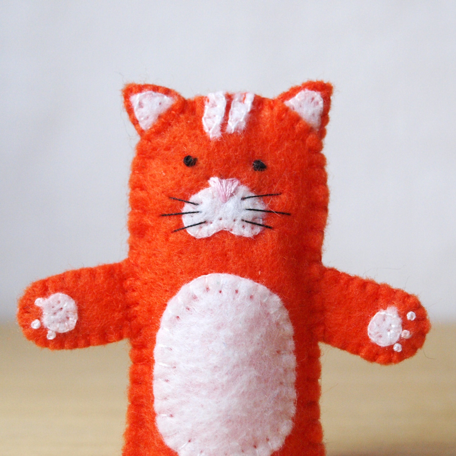 Felt finger puppet cat animal puppet storytime puppet