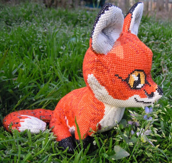 Red Fox 3D Cross Stitch Animal Doll and Sewing Pattern PDF