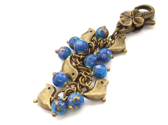Tiny bird purse charm bag charm by BlueForestJewellery on Etsy
