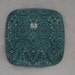 Turquoise, lace textured, square, ceramic plate