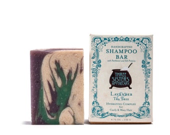 Lavender & Tea Tree Shampoo Bar - 4.75 oz. - Hydration Formula for Curly/Wavy Hair