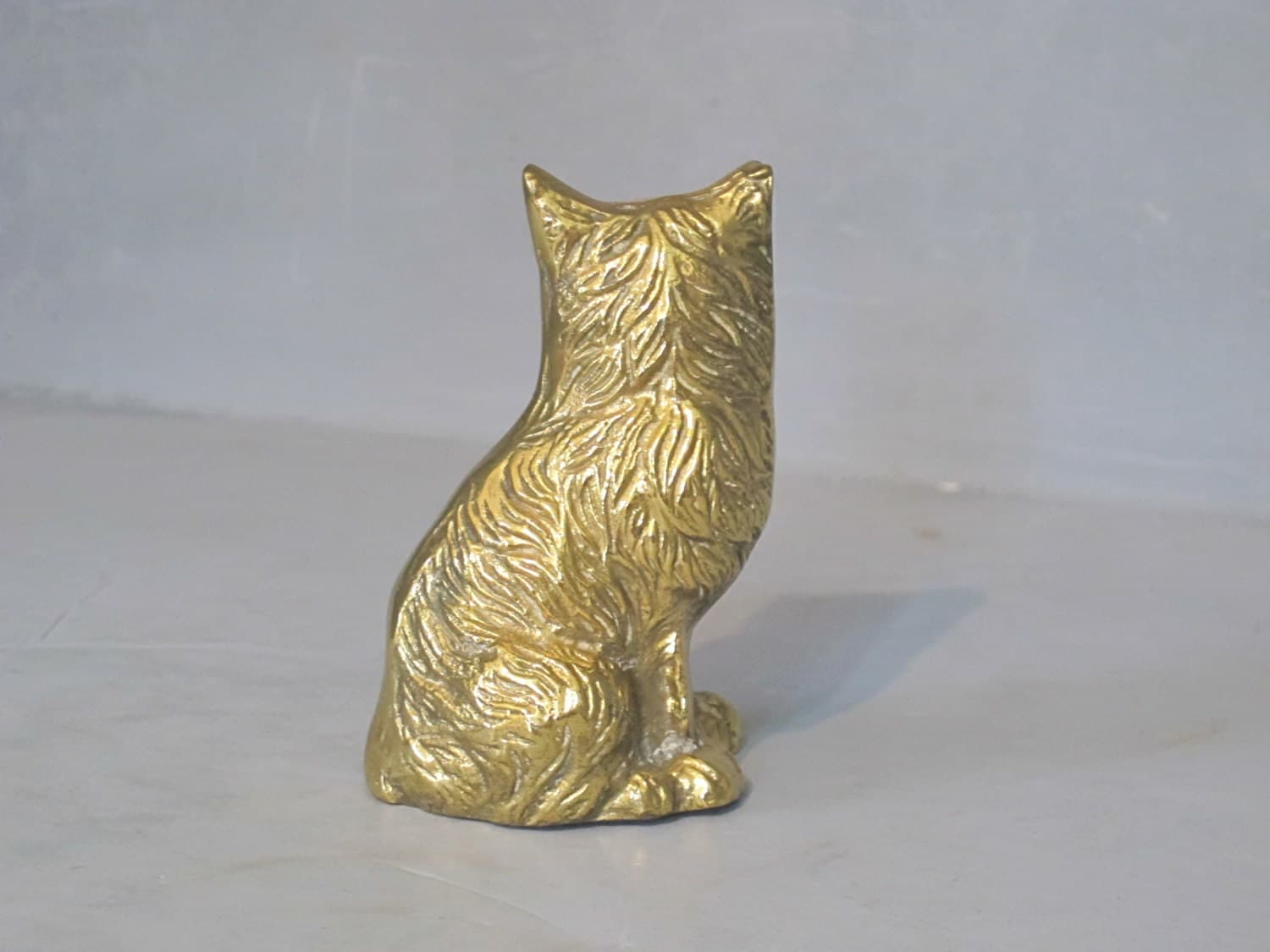 vintage brass cat figurines