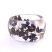 Size XL Botanical Resin Bangle. Blue Pressed Flower Bracelet. Plus Size Bangle with Real Flowers - Bluebonnets.