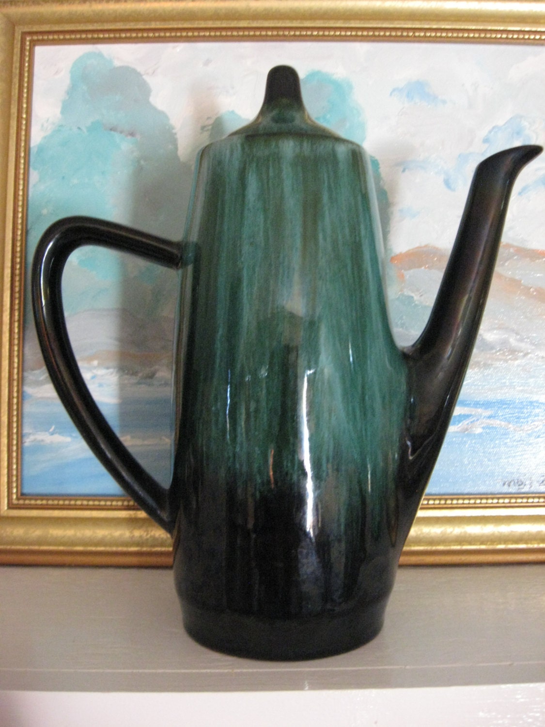 Blue Mountain Pottery Coffee Pot Canada Retro Red Clay Art