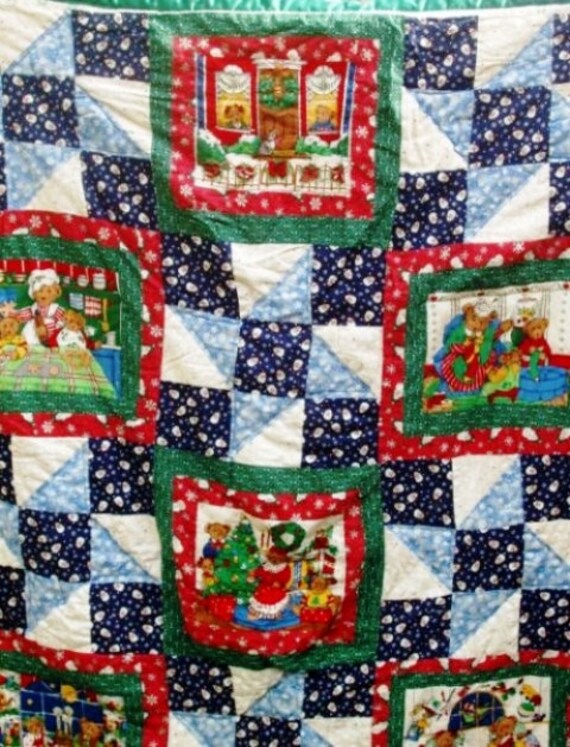 Large Holiday Theme Quilt by TheWildThread on Etsy