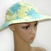 Summer cotton hat, garden beach sun, Sale, turquoise yellow tropical print, wide brim, womens beach hat, garden hat