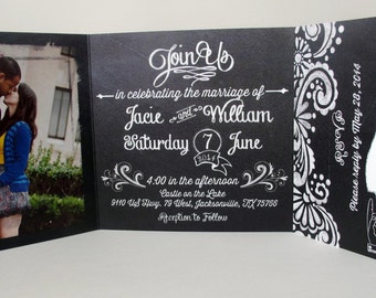 All in one wedding invitations cheap