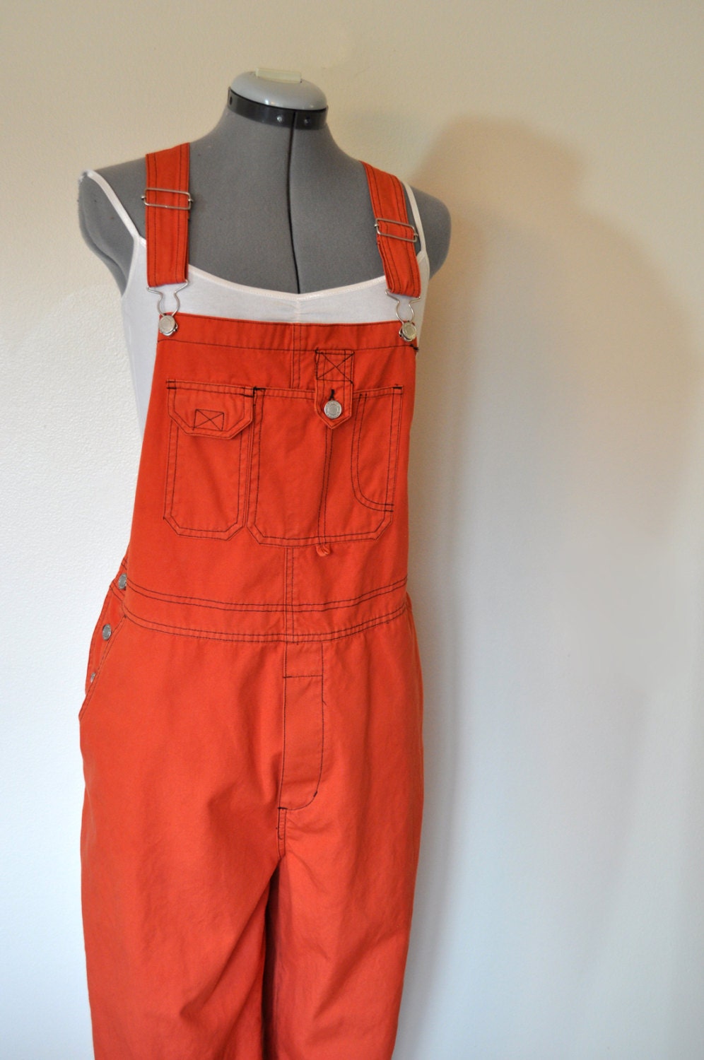 burnt orange overalls