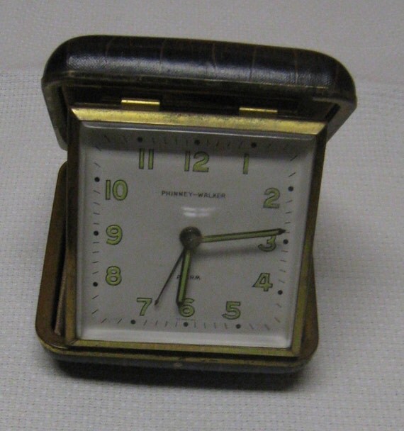 Antique Phinney-Walker Travel Alarm Clock made in by nanandpeg