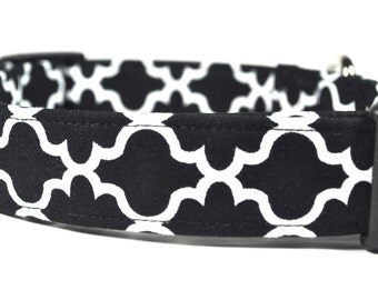 Bowser - Black and White Dog Collar