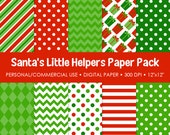 Santa's Little Helpers Digital Printable Paper Pack - For Commercial or Personal Use Il_170x135