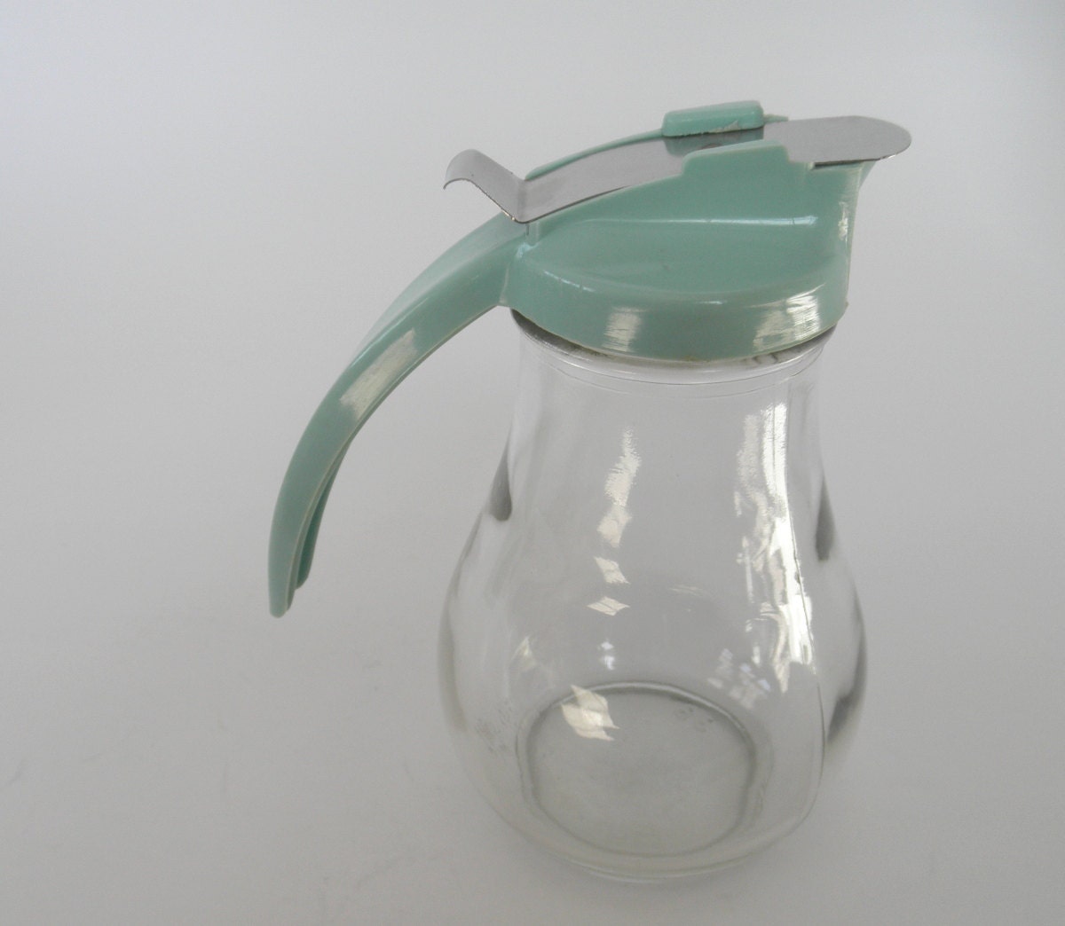 Vintage Dripcut Syrup Dispenser. Aqua Blue by UniquelyYoursbyCil