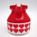Small lovely vintage red and white MILK JUG decorated with HEARTS