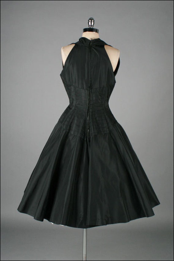 Vintage 1950s Dress . SUZY PERETTE . Black Halter . 3146