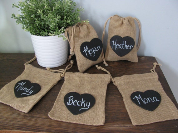 Rustic Jewelry  bridesmaid gifts Personalized Burlap Bridesmaid rustic  Bags  Gift Keepsake Gift