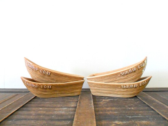 vintage ceramic shrimp boats tiki mid century by compostthis