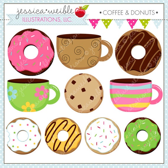 clipart coffee and doughnuts - photo #42