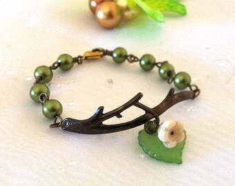 Vintage Branch Bracelet, Charm Bracelet, Twig Bracelet, Bangle, Cuff, Friendship Bracelet, Wedding, Gift, Bridal Bracelet