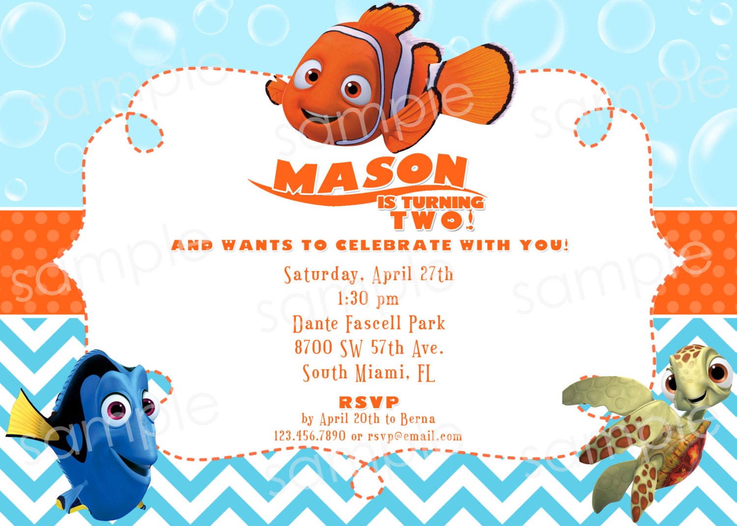 Nemo Birthday Party Invitations 2