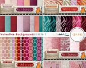 Valentine Digital Paper - Special Offer (4 in 1) Pink, Purple, Polka Dots, Valentine Damask & Dots, Zebra Print Patterned Il_170x135