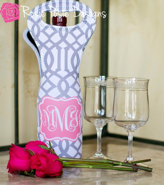 monogrammed wine bags and totes