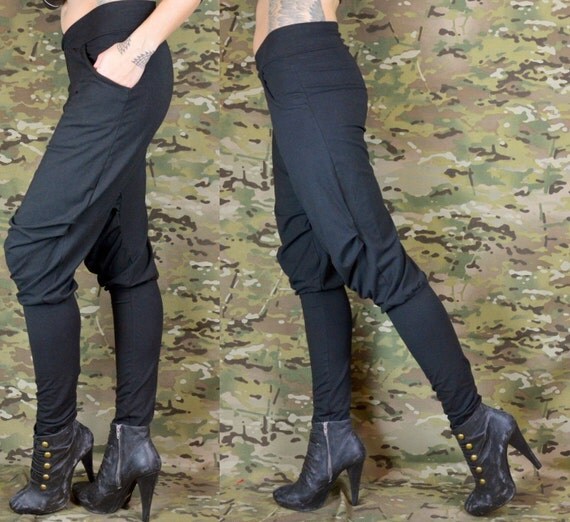 Eco bamboo knicker leggings black jersey