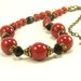 Gemstone Jewelry Necklace, Red Black Gold Necklace, Statement Necklace, Fashion Jewelry, Beaded Jewelry, Handmade Jewelry