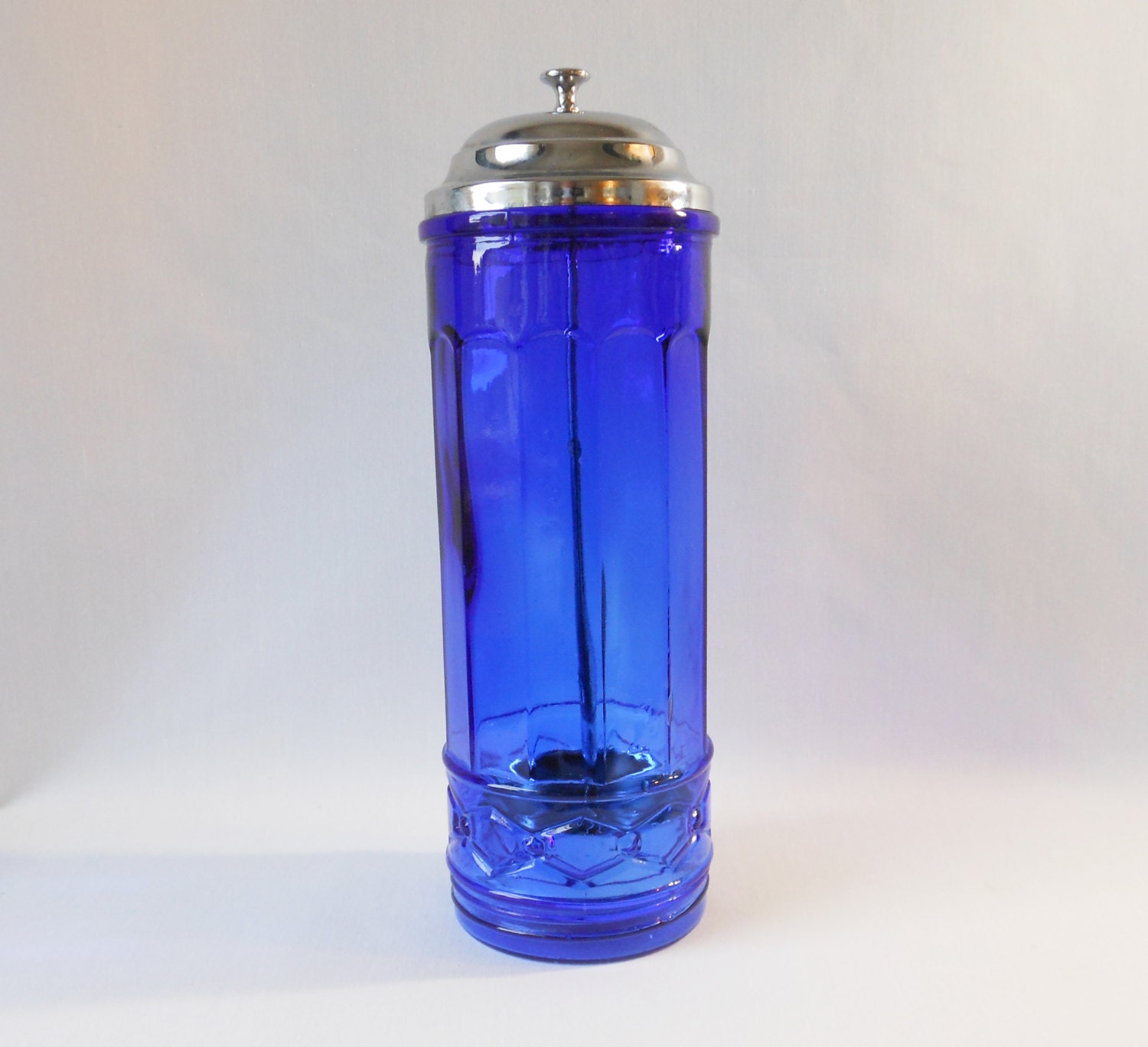 Vintage Cobalt Glass Straw DispenserVintage ServingCottage