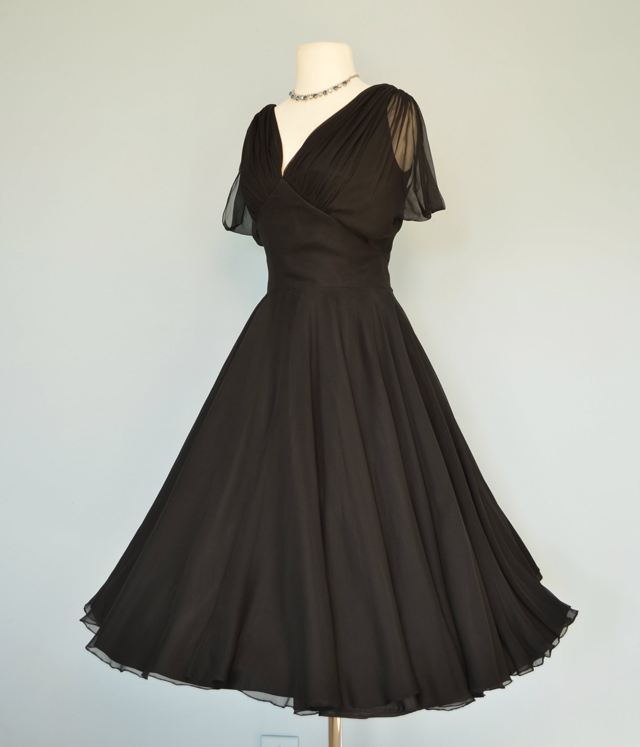 Vintage 1960s Cocktail Dress...Sophisticated Midnight Black