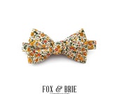 Mustard Floral Bow Tie