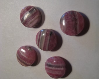 Rhodochrosite beads ... 5 pieces ............ 11 mm x 5 mm ................ a557