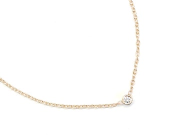 Diamond Necklace, Solitaire Necklace, Diamond Solitaire Necklace, Delicate Diamond Necklace, Gold Diamond Solitaire Necklace, Diamond, Nixin
