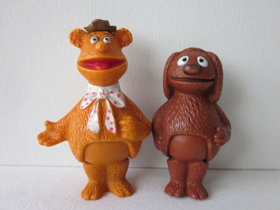 Vintage Muppets Fozzie Bear and Rowlf Dog Fisher by NostalgiaMama