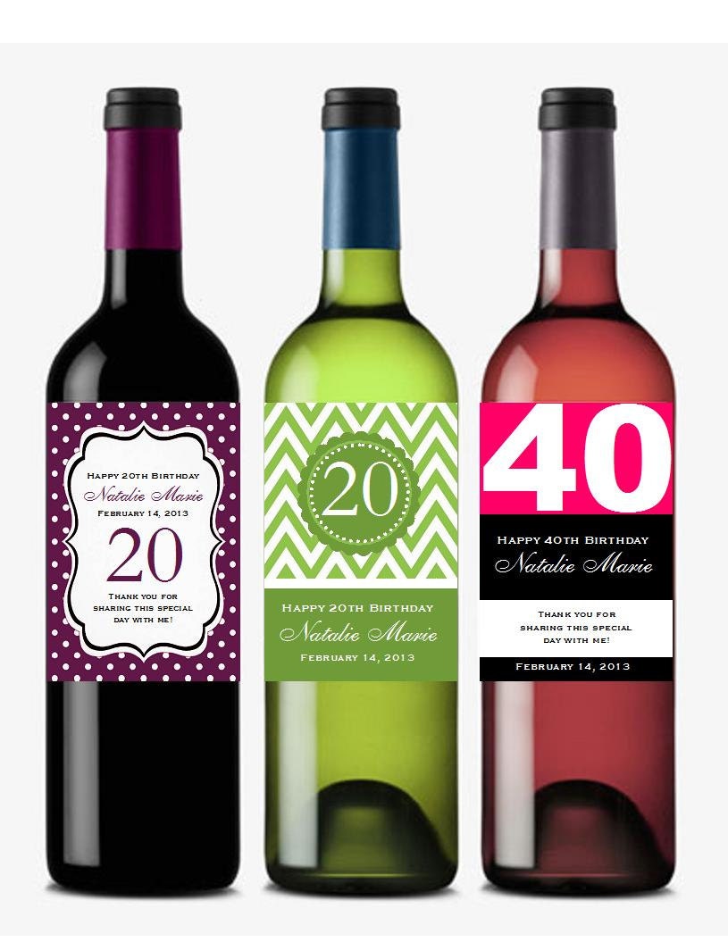 personalized BIRTHDAY PARTY wine bottle labels by shadow090109