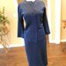 Vintage 40s 50s Hourglass Midnight Blue Metallic Pencil Suit 4 6 small