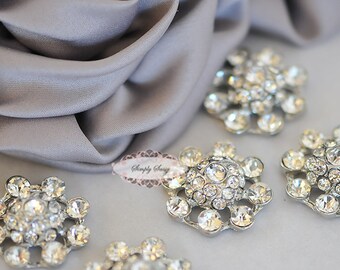 Rhinestone Button - 10pcs Rhinestone Crystal Button - RD 325- Rhinestone Button - Metal Button - Rhinestone Flatback Embellishments