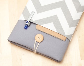 kindle case / kindle fire HD 6 case / kindle voyage case / Kindle Paperwhite sleeve / kindle 4 case / kobo glo case - chevron in grey -
