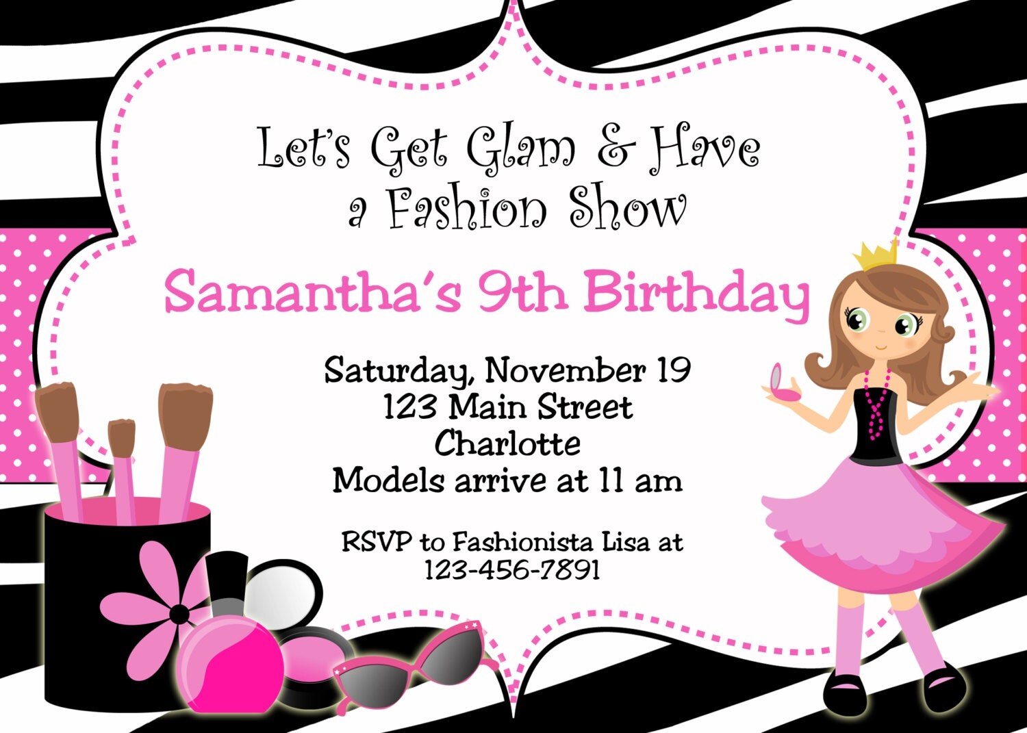 Glamour Birthday Party Invitations 2