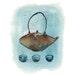 Blue japanese teapot 5X7 art print - Watercolor painting - Tea poster - Home decor
