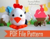 Easter Chick Chicken Sewing pattern - PDF ePATTERN plush Ornament Instant Download A572 Il_170x135
